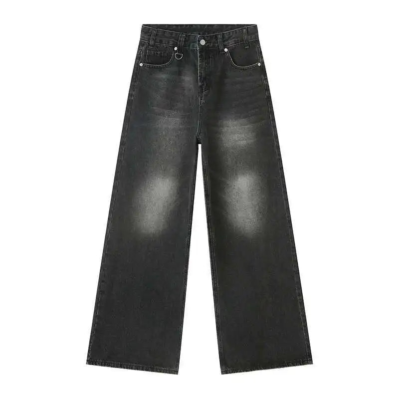 IEFB High Street Men's Denim Pants Camouflage Casaul Straight Bottom Simple Wide Leg Loose Trousers Spring Stylish 2026 9C354
