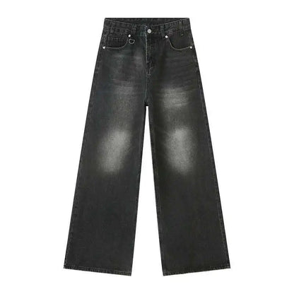IEFB High Street Men's Denim Pants Camouflage Casaul Straight Bottom Simple Wide Leg Loose Trousers Spring Stylish 2026 9C354
