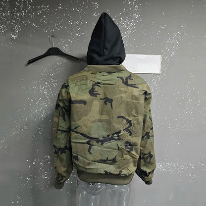 PFHQ Camouflage Men's Hooded Jacket 2025 Spring Autumn New High Street Long Sleeve Korean Style Fashion Casual Male Tops 21E2824