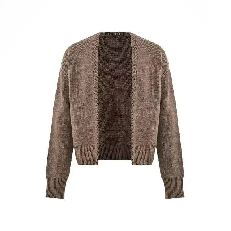Vintage Overweight Pounds Mens Cardigan Sweater Luxury Design Jacquard Weave Hand Knitted Tops Autumn Winter Wool Knitwear Coat