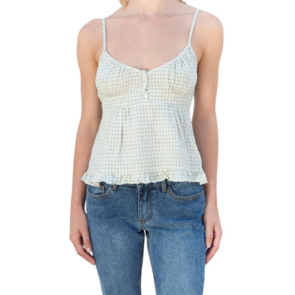 Y2k Fairycore Strappy Ruched Tank Tops for Women Sleeveless Backless Ruffles V Neck Bow Camisole Flowy Cute Summer Cami Tops