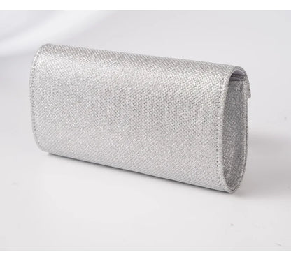 Glitter Envelope Handbag Women Silver Shiny Chain Shoulder Bag Ladies Mini Crossbody Flap Fashion Small Dress Day Clutch