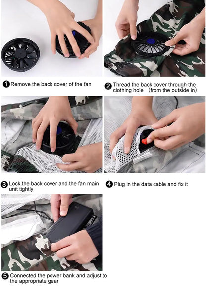 Summer Sunscreen Hooded Fan Clothes Cooling Vest Men Air Conditioning Clothes Women Fan Jacket Cycling Cooling Clothes To Hiking