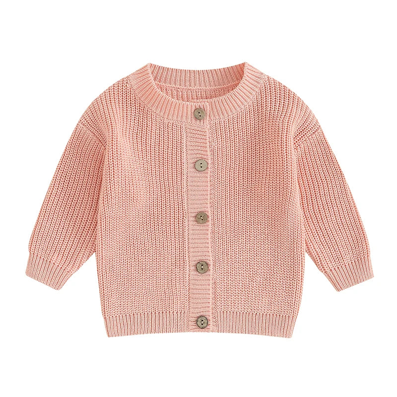 Infant Baby Girl Boy Knit Cardigan Sweater Coat Cute Long Sleeve Button Down Sweater Fall Winter Tops