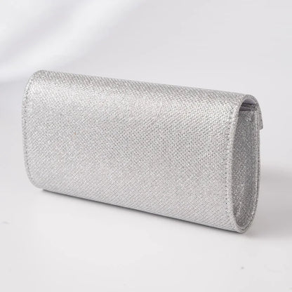 Glitter Envelope Handbag Women Silver Shiny Chain Shoulder Bag Ladies Mini Crossbody Flap Fashion Small Dress Day Clutch