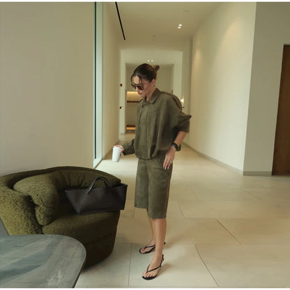 Single Breasted Buckle Casual Suede Jacket Women Chic Shoulder Pad Full Sleeve Lapel Slim Coat Autumn Lady New Highstreet Wear