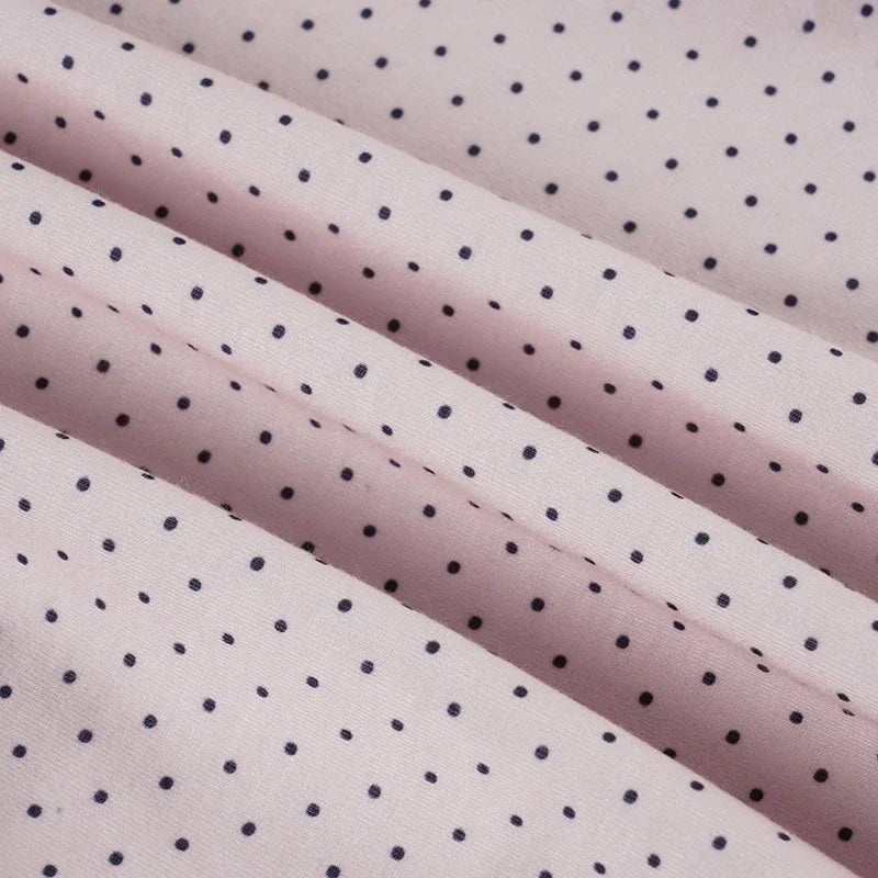 Fashion Polka Dot Prints Slim Fit Folds Women T-Shirts Sweet Cute Chic Design One-Shoulder Summer Shirts
