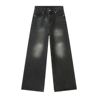 IEFB Vintage Camouflage Men's Jeans Fashion Washed Casual Wide Leg Denim Pants Autumn Winter Loose Male Trousers Old Blue 9C354