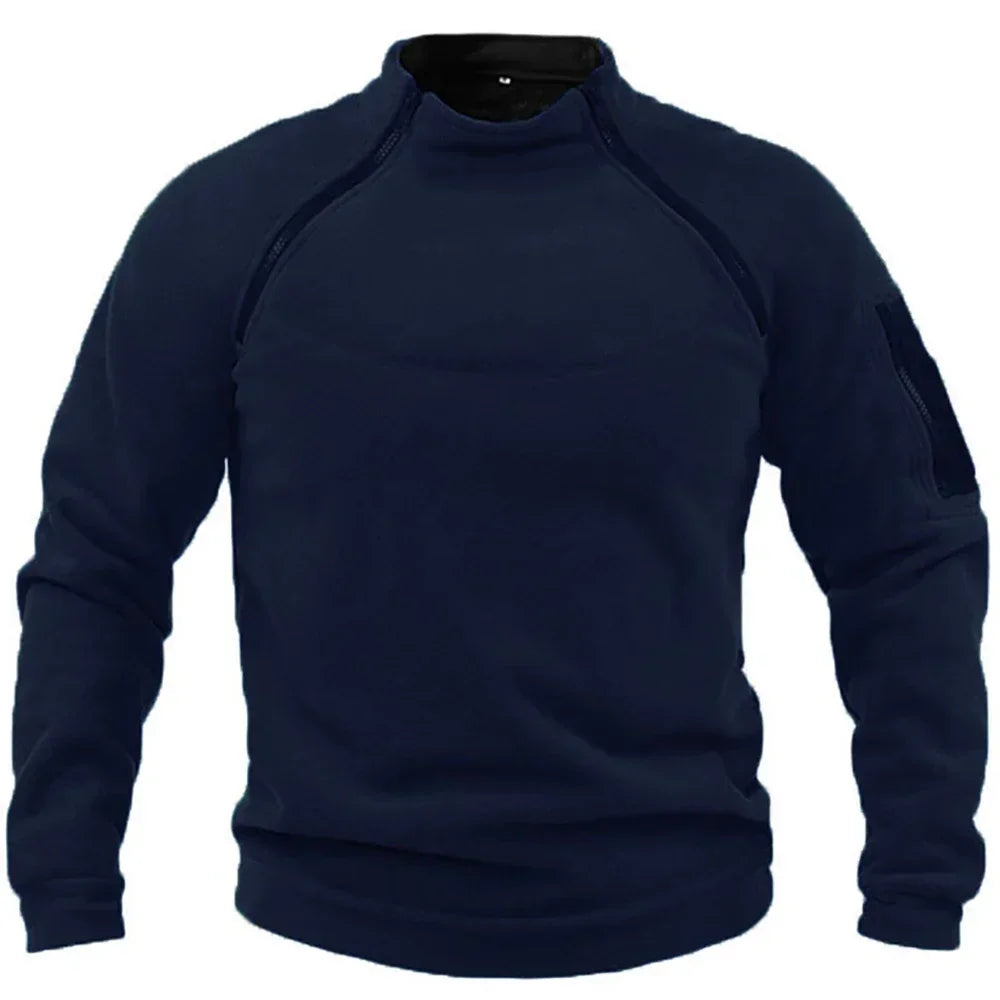 Outdoor Men's TacticalFleece Jacket Clothes Warm Zippers Pullover Men Windproof Coat Thermal Hiking Sweatshirt