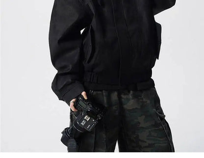 WTHT Fashion Men‘s Plush Spliced Thicken Design Loose Coats Trendy 2025 Autumn Solid Color Laple Casual Jackets Male 2A2218