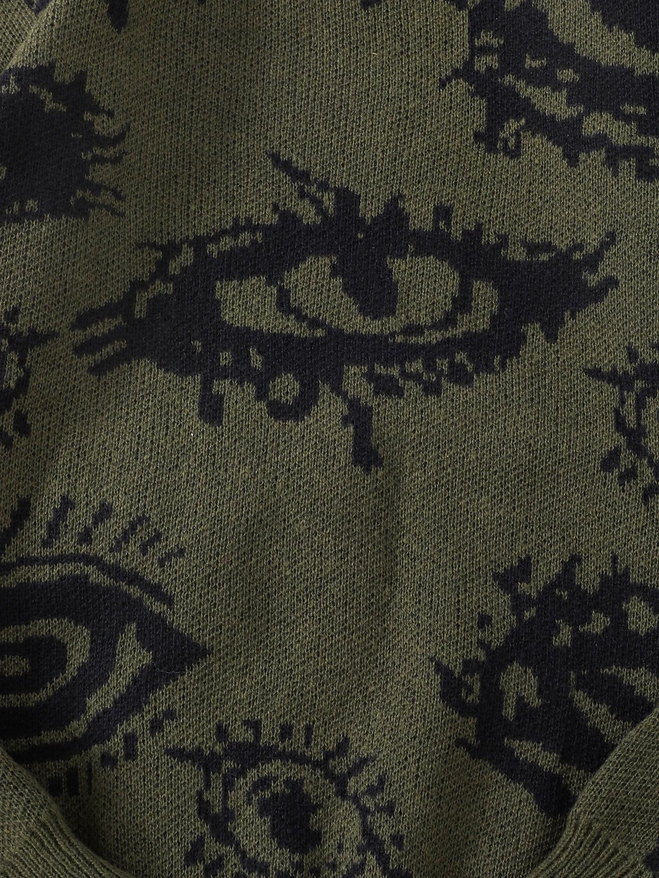 New Popular Autumn and Winter Abstract Eye Jacquard Pattern Pullover Sweater Casual Round Neck Knitted Men's Pullover
