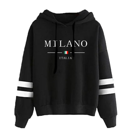 Hoodies Womens Sweatshirts Hot Sales Printing Daily Versatile Pullovers Stripe Jogging Sports Clothing Casual Woman Hooded Tops