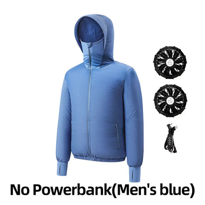 Summer Sunscreen Hooded Fan Clothes Cooling Vest Men Air Conditioning Clothes Women Fan Jacket Cycling Cooling Clothes To Hiking