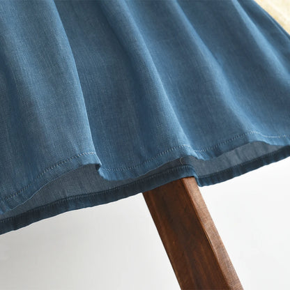 Bear Leader Korean Version Long Sleeve Blue Girls dresses on clearance sale Autumn Imitation Denim Flower Embroidery Dress