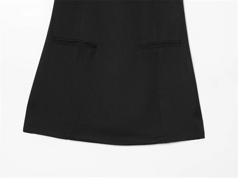 Elegant Puff Sleeve Party Dresses Women Solid Pockets A-line Slim Zipper Mini Dress Ladies Office Outfit Club Evening 2026 Fashi
