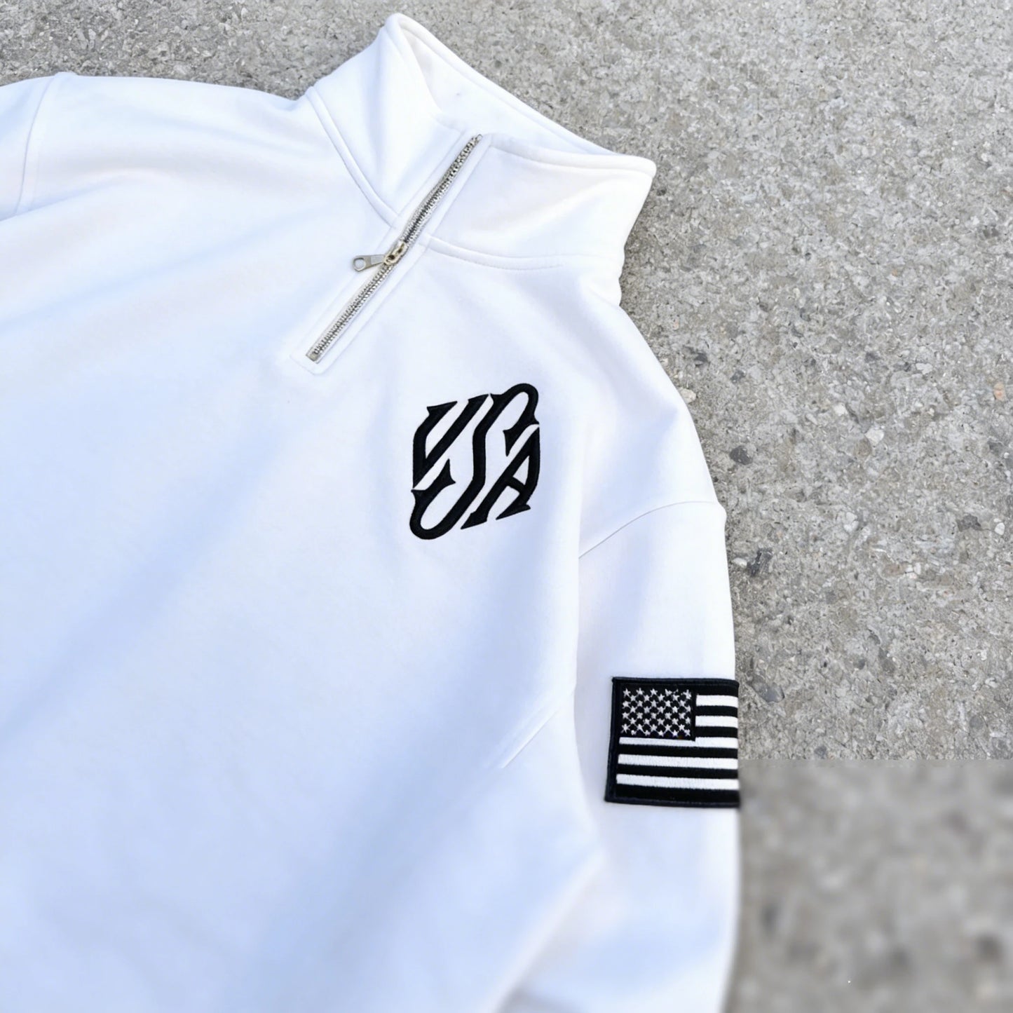 Y2K Fashionable Loose Jacket Exquisite USA Embroidered Short Zipper Men's Clothing Casual Hoodies Retro Unisex Cotton StreetWear
