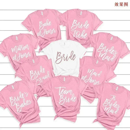 Bridal Bachelor Party T Shirts Baby of Honor Mother of The Groom Jr. Bridesmaid Bride Flowers Girl Brides Babes Team Bride Maid
