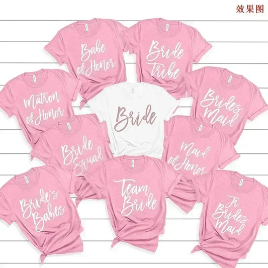 Bridal Bachelor Party T Shirts Baby of Honor Mother of The Groom Jr. Bridesmaid Bride Flowers Girl Brides Babes Team Bride Maid