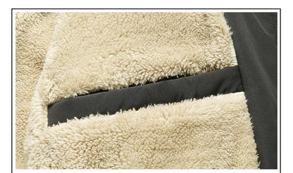 BROWON Winter Clothes Men Jacket Business Casual Solid Thick Fleece Jacket for Men Stand Collar Oversized 8xl Outerwear Coats