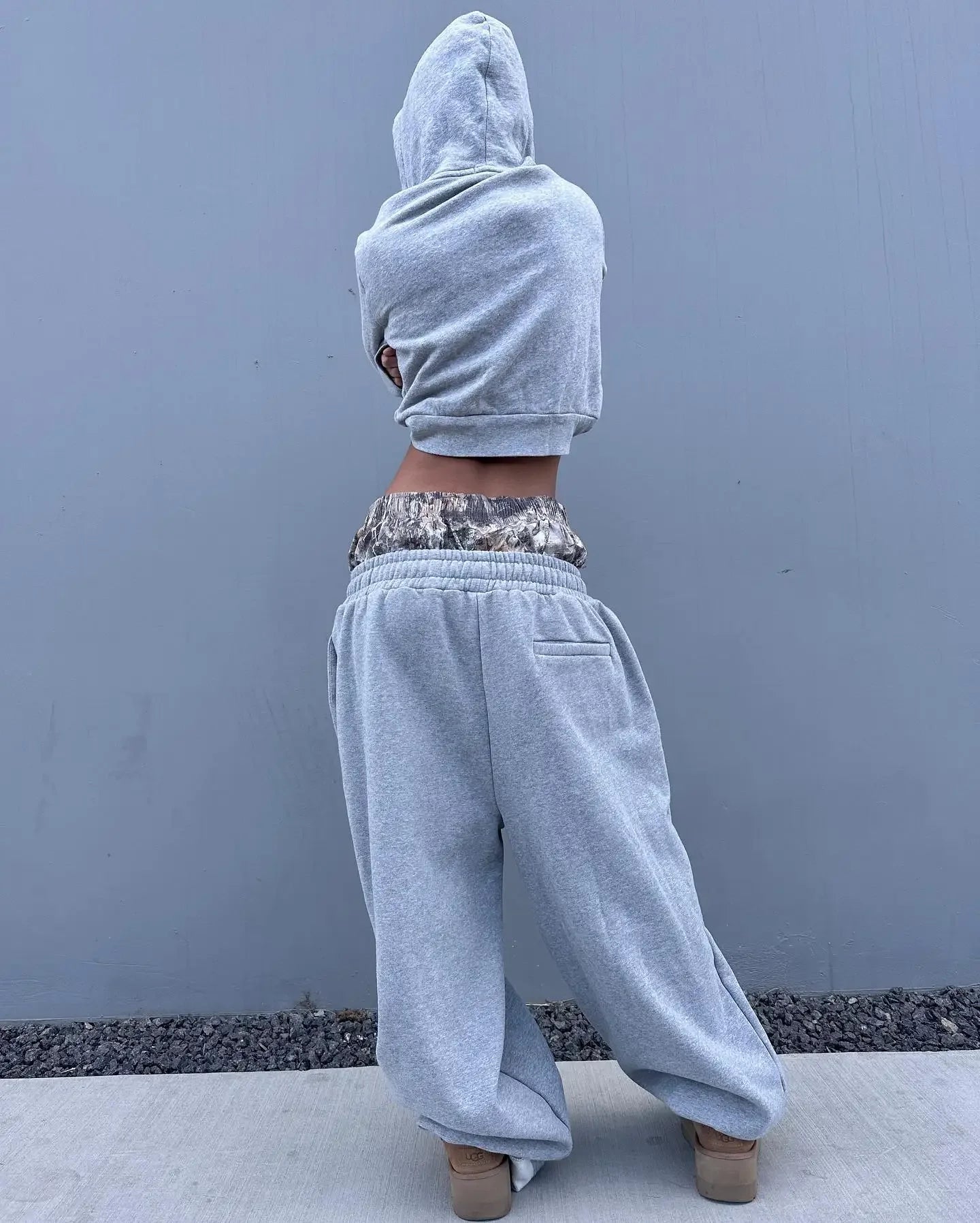 Men's Y2K Retro Sports Pants Double Cuffs Embroidered Camouflage Pattern Unisex Loose Pants Wide Leg Pants Trendy Casual Street