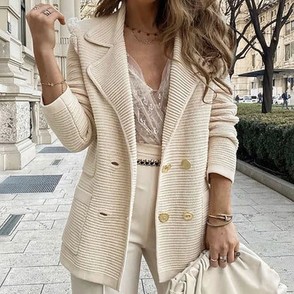 2025 Loungewear Jacket Women Spring Autumn Turn-Down Collar Simple Solid Patchwork Outerwear Long Sleeve Elegant Coat Streetwear