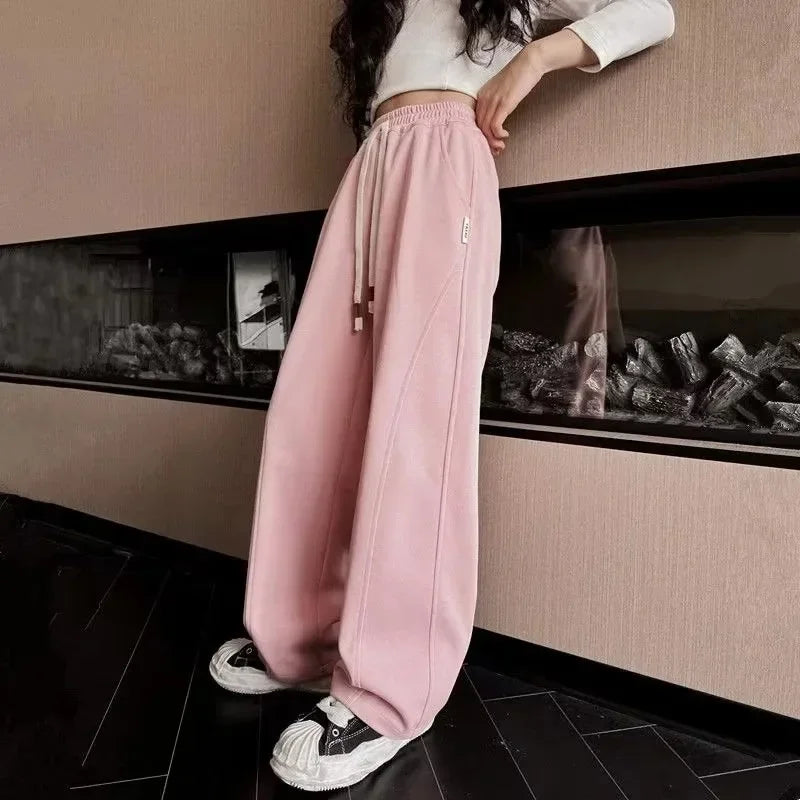 RAISE YOUNG 4-14Y Girls Sweatpant Side Striped Junior Girl Sports Pant Elastic Waist School Girl Straight Pant Dog Print Trouser