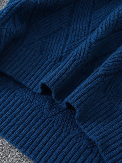 New Japanese-Style Round-Neck Couple's Sweater, Plain Knit, Casual Versatile Trendy Men's Long-Sleeve Sweater Top
