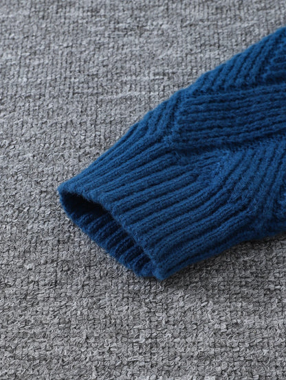 New Japanese-Style Round-Neck Couple's Sweater, Plain Knit, Casual Versatile Trendy Men's Long-Sleeve Sweater Top
