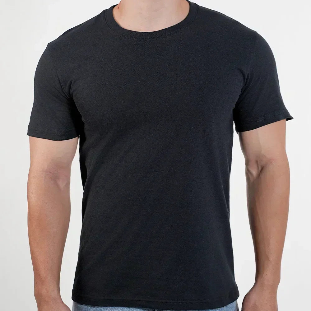 Men O-Neck T-shirt Polyester Thin Solid Color Fitness Muscle Joggers Bodybuilding Short Sleeved Tee Breathable Quick Dry tops