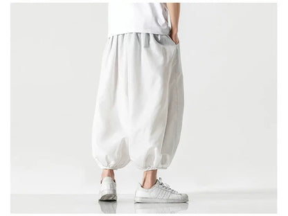 Streetwear Fashion Harem Pants Mens Solid Color Casual Jogger Man Pants Harajuku Style Spring Summer Men's Trousers 5XL