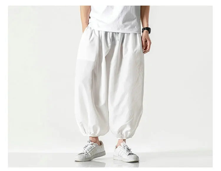 Streetwear Fashion Harem Pants Mens Solid Color Casual Jogger Man Pants Harajuku Style Spring Summer Men's Trousers 5XL