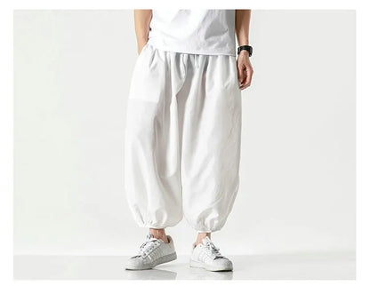 Streetwear Fashion Harem Pants Mens Solid Color Casual Jogger Man Pants Harajuku Style Spring Summer Men's Trousers 5XL