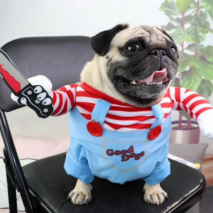 Funny Pet Dog Cosplay Clothes Novelty Puppy Halloween Costumes Sweatshirt Christmas Festival Party Outfit Pet Dress Dog Coat