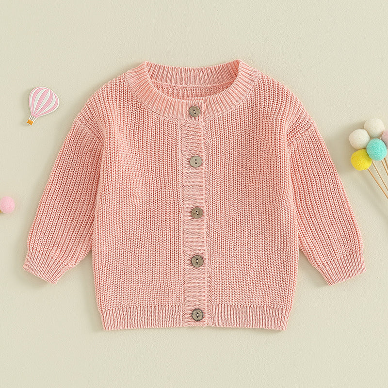 Infant Baby Girl Boy Knit Cardigan Sweater Coat Cute Long Sleeve Button Down Sweater Fall Winter Tops