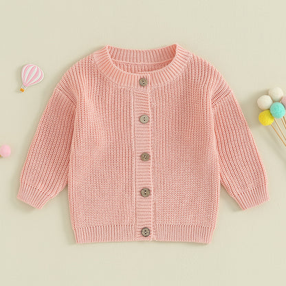 Infant Baby Girl Boy Knit Cardigan Sweater Coat Cute Long Sleeve Button Down Sweater Fall Winter Tops