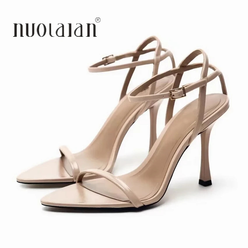 2025 Ankle Strap Women Sandals Summer Fashion Sexy Thin High Heels Gladiator Sandal Shoes Narrow Band Party Dress Pump Shoes