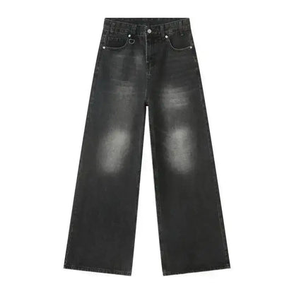 IEFB Summer Men's Denim Pants Old Blue Washed Male Jeans Straight Casual Menwear Loose Wide Leg Trousers New Fashion 9C354