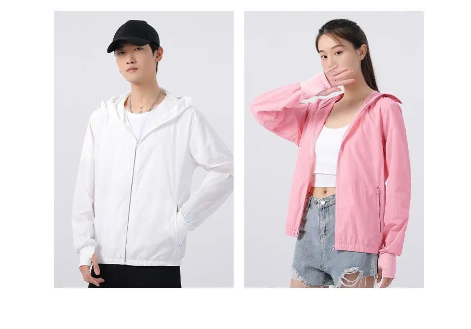 Summer Sunscreen Hooded Fan Clothes Cooling Vest Men Air Conditioning Clothes Women Fan Jacket Cycling Cooling Clothes To Hiking