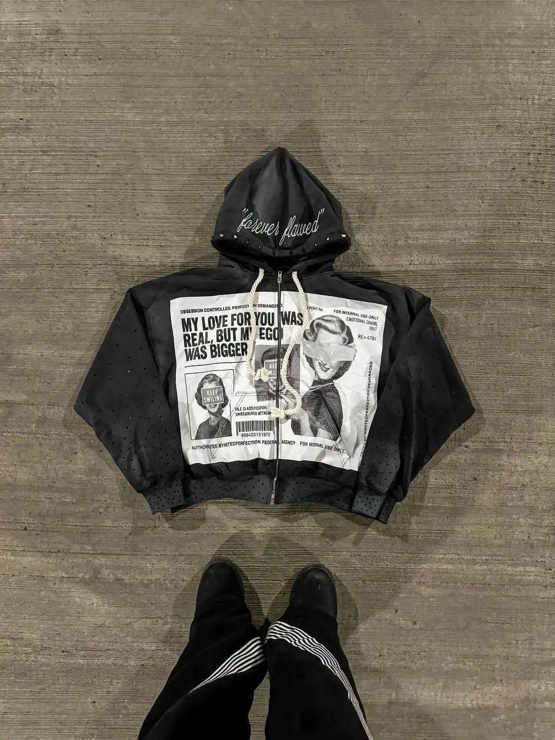 Winter fashion street printed pants, sweatpants, loose drawstring, hot brick trendy sweatshirt set for men and women
