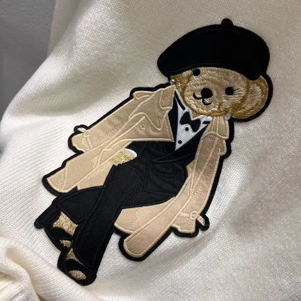 New Arrival European Elegant Bear Design Ladies Knit Sweater Pullover Knitted Tops Knitwear Women Clothes Jumper