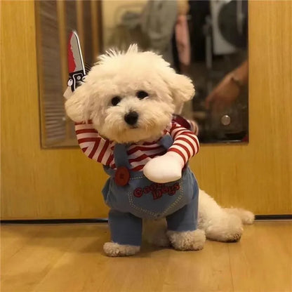 Funny Pet Dog Cosplay Clothes Novelty Puppy Halloween Costumes Sweatshirt Christmas Festival Party Outfit Pet Dress Dog Coat