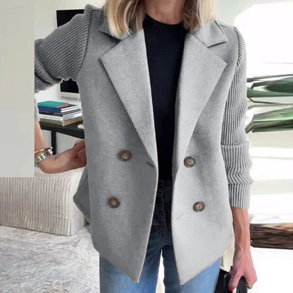 2025 Loungewear Jacket Women Spring Autumn Turn-Down Collar Simple Solid Patchwork Outerwear Long Sleeve Elegant Coat Streetwear