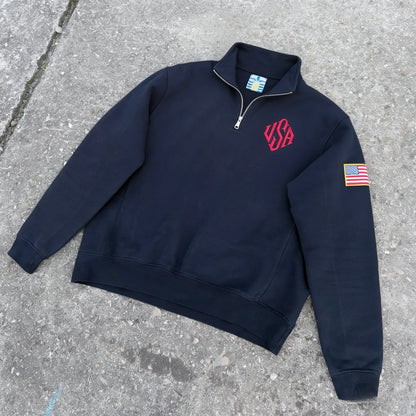 Y2K Fashionable Loose Jacket Exquisite USA Embroidered Short Zipper Men's Clothing Casual Hoodies Retro Unisex Cotton StreetWear