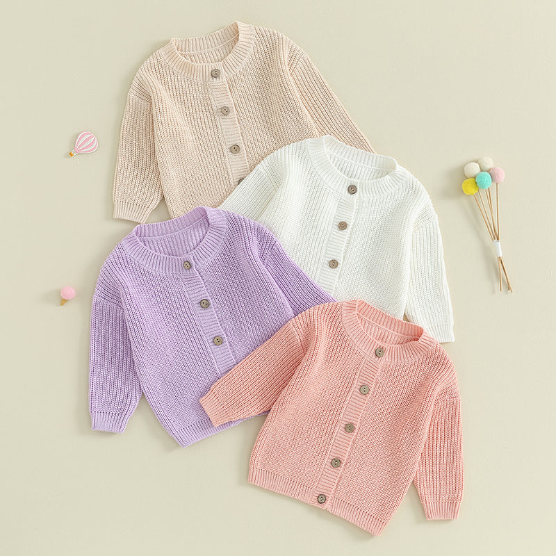 Infant Baby Girl Boy Knit Cardigan Sweater Coat Cute Long Sleeve Button Down Sweater Fall Winter Tops