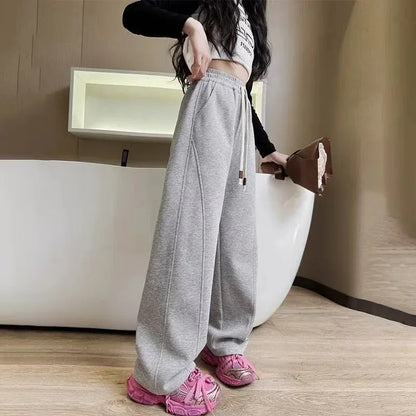 RAISE YOUNG 4-14Y Girls Sweatpant Side Striped Junior Girl Sports Pant Elastic Waist School Girl Straight Pant Dog Print Trouser