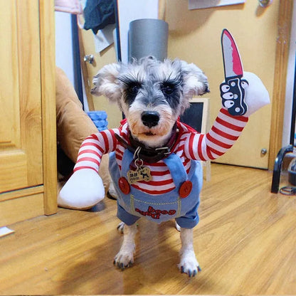 Funny Pet Dog Cosplay Clothes Novelty Puppy Halloween Costumes Sweatshirt Christmas Festival Party Outfit Pet Dress Dog Coat