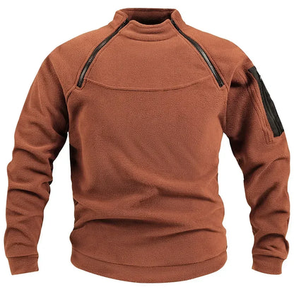 Outdoor Men's TacticalFleece Jacket Clothes Warm Zippers Pullover Men Windproof Coat Thermal Hiking Sweatshirt