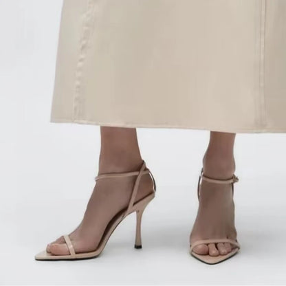 2025 Ankle Strap Women Sandals Summer Fashion Sexy Thin High Heels Gladiator Sandal Shoes Narrow Band Party Dress Pump Shoes