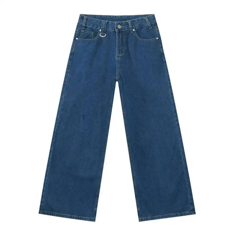 IEFB High Street Men's Denim Pants Camouflage Casaul Straight Bottom Simple Wide Leg Loose Trousers Spring Stylish 2026 9C354