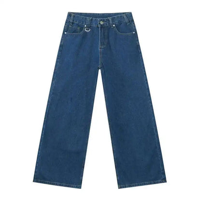 IEFB Vintage Camouflage Men's Jeans Fashion Washed Casual Wide Leg Denim Pants Autumn Winter Loose Male Trousers Old Blue 9C354